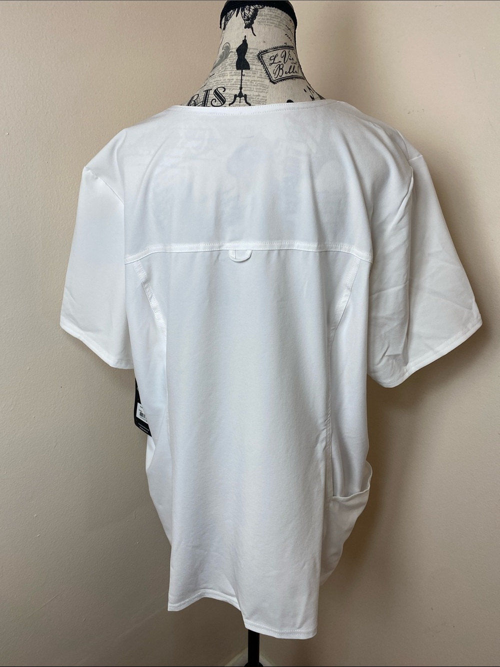 Cherokee iFlex V-Neck White Scrub Top 2XL Stretch Medical Uniform - Picture 2 of 12